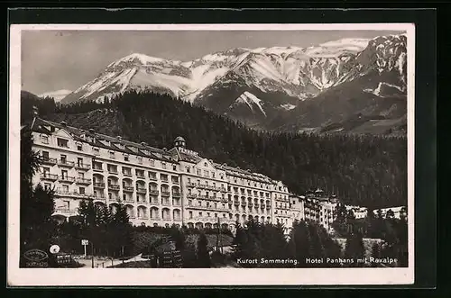 AK Semmering, Hotel Panhans mit Raxalpe