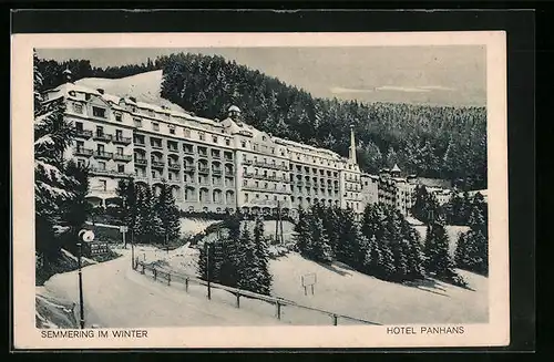 AK Semmering, Hotel Panhans im Winter