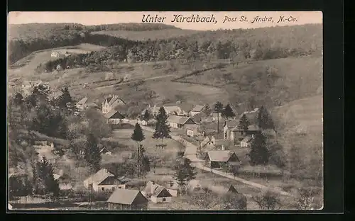 AK Unter-Kirchbach, Ortsansicht aus der Vogelschau
