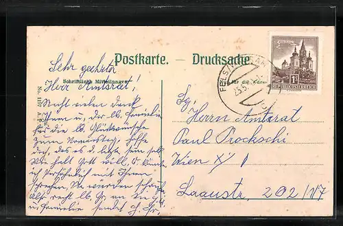 AK Markt Kirchschlag, Ortsansicht mit der Schlossruine