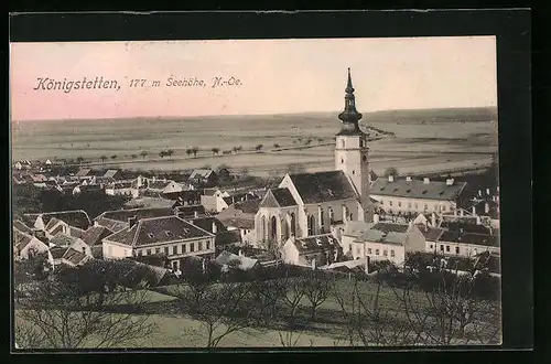 AK Königstetten, Ortsansicht aus der Vogelschau