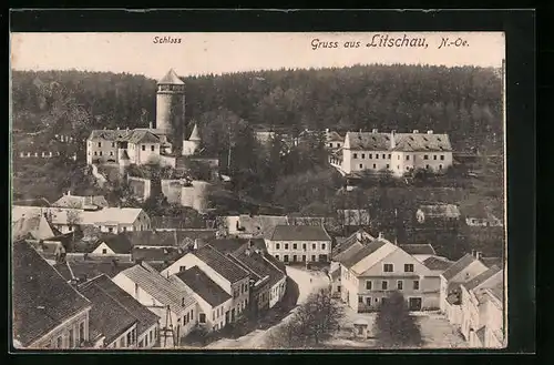 AK Litschau, Ortsansicht mit Schloss