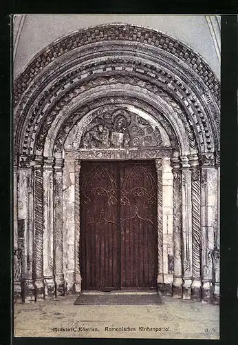 AK Millstatt a. See, Romanisches Kirchenportal