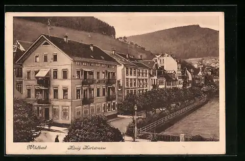 AK Wildbad, König-Karl-Strasse mit Hotel de Russie