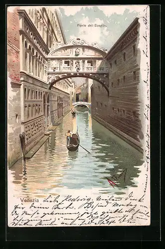 Lithographie Venezia, Ponte dei Sospiri