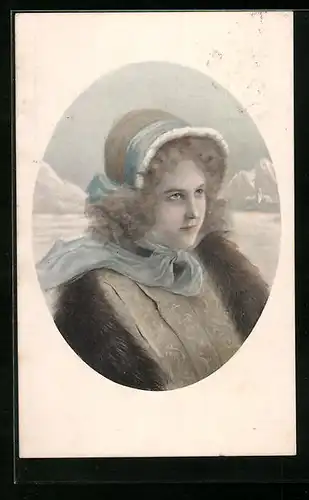 Künstler-AK Brüder Kohn (B.K.W.I) Nr. 696-4: Schöne Frau mit Haube