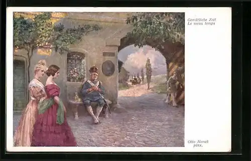 Künstler-AK Brüder Kohn (B.K.W.I) Nr.: Gemütliche Zeit, Schlafende Wache am Stadttor