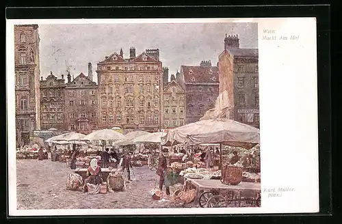 Künstler-AK Brüder Kohn (B.K.W.I) Nr. 908-11: Wien, Markt Am Hof