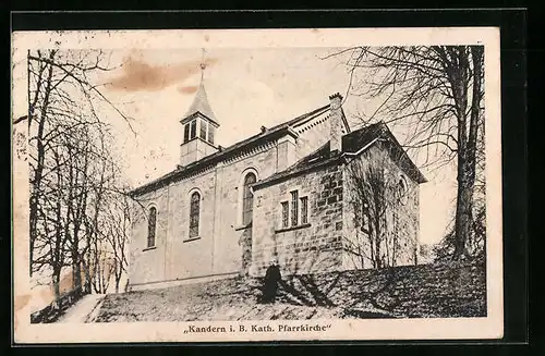 AK Kandern i. B., Ansicht der Kath. Pfarrkirche