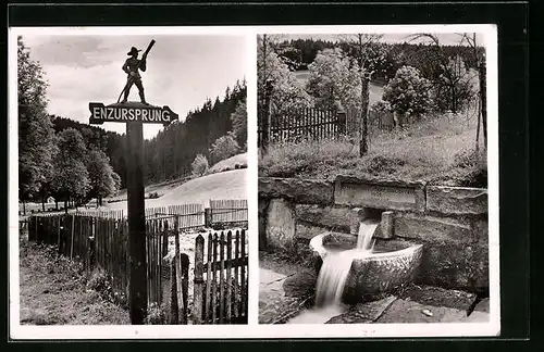 AK Wildbad i. Schwarzwald, Erholungsort Gompelscheuer-Enzklösterle, Gasthof zum Enzursprung