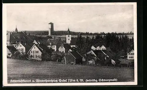AK Dobel, Ortsansicht mit Kirche
