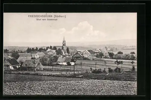 AK Friedrichsbrunn /Südharz, Ortsansicht vom Sanatorium