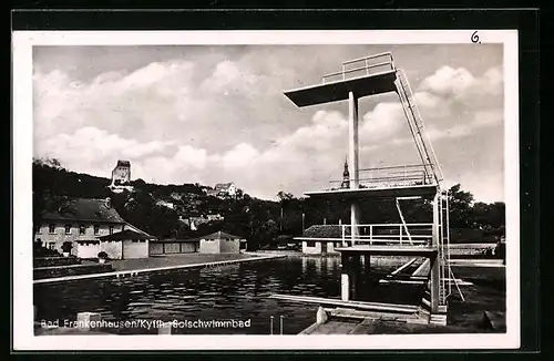 AK Bad Frankenhausen /Kyffh., Sprungturm im Soleschwimmbad