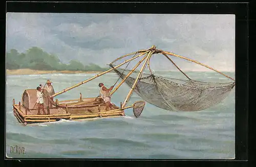 Künstler-AK Christopher Rave: Philippinisches Fischerboot, Jetztzeit