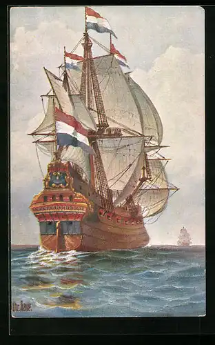 Künstler-AK Christopher Rave: Holländischer Ost-Indien-Fahrer, 17. Jahrhundert