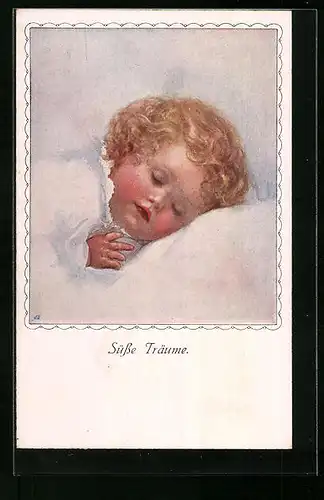 Künstler-AK M. Munk Nr. 923: Schlafendes Kind