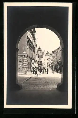 AK Linz a. D., Blick vom Landhausportal zur Altstadt