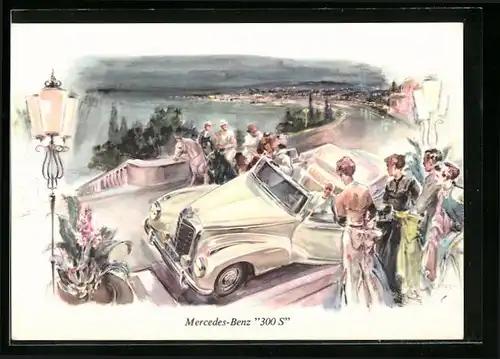Künstler-AK Auto vom Typ Mercedes-Benz 300 S