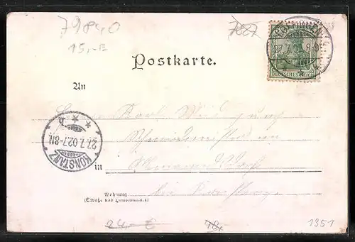 AK Löffingen, Panorama der Stadt, Wallfahrtskirche Witterschnee