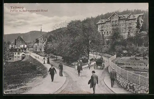 AK Triberg, Partie beim Schwarzwald-Hotel