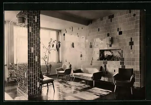 AK Bad Suderode /Harz, Sanatorium für Staublungenkranke Willi Agatz - Warteraum