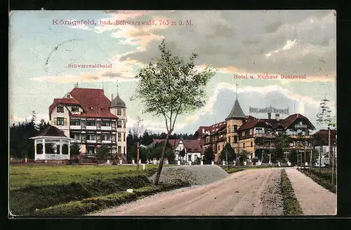 AK Königsfeld i. Schwarzwald, Schwarzwaldhotel und Hotel u. Kurhaus Doniswald