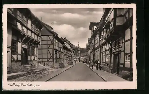 AK Stolberg /Harz, Rittergasse mit Heimatmuseum