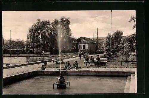 AK Grossörner /Harz, Stadtbad mit Kindern