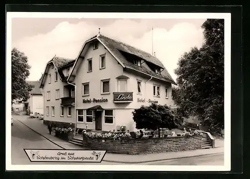 AK Schömberg /Schwarzwald, Hotel-Pension Linde