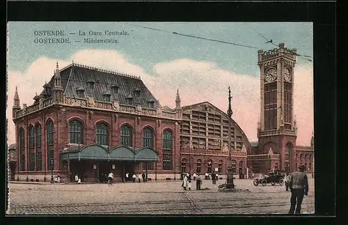 AK Ostende, La Gare Centrale