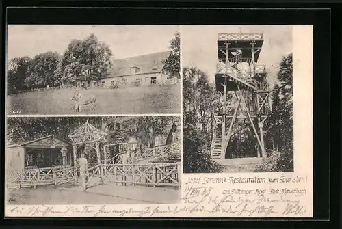 AK Tulbing, Gasthaus zum Touristen Josef Strenn am Tulbinger Kogl