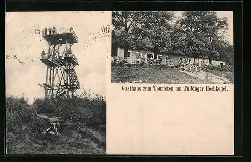 AK Tulbing, Gasthaus zum Touristen am Hochkogel, Aussichtsturm