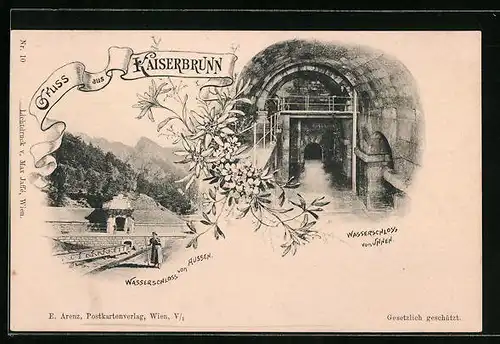 AK Kaiserbrunn, Wasserschloss von aussen und innen