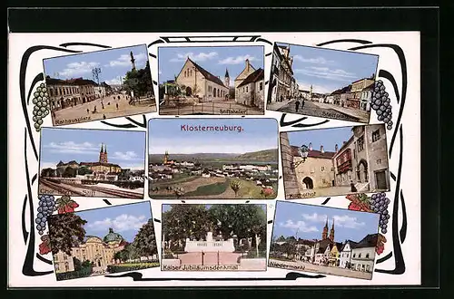 AK Klosterneuburg, Stiftskeller, Rathausplatz, Niedermarkt