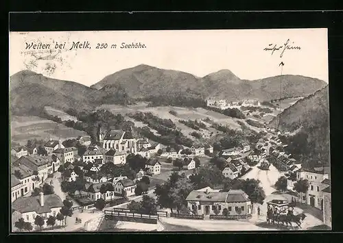 AK Weiten bei Melk, Ortsansicht aus der Vogelschau