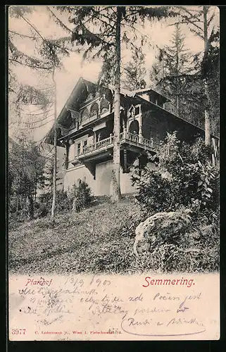 AK Semmering, Ansicht vom Pfarrhof