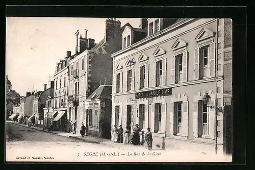 AK Segré, La Rue de la Gare