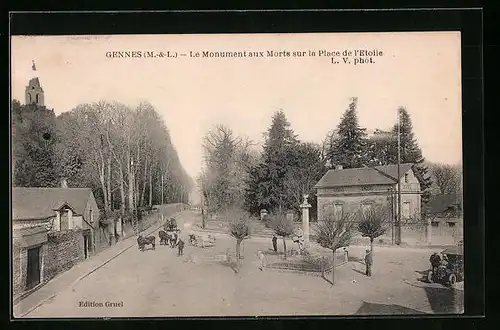 AK Gennes, Le Monument aux Morts sur la Place de L`Etoile