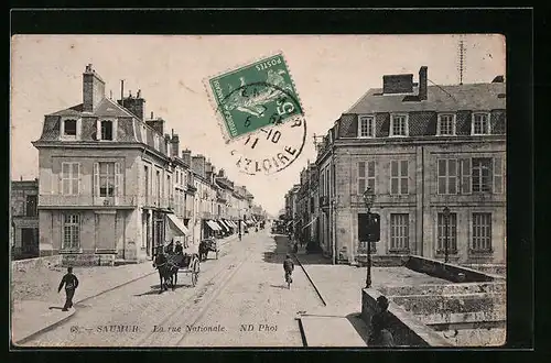 AK Saumur, La rue Nationale