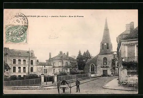 AK Doué-la-Fontaine, Jardin Public, Rue St. Pierre