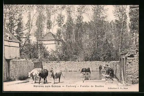 AK Noyers-sur-Serein, Faubourg, Fontaine du Bouillon