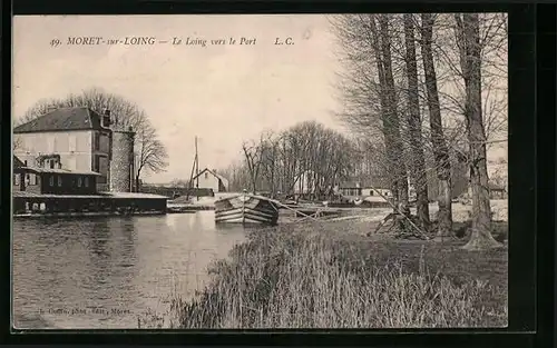 AK Moret-sur-Loing, Le Loing vers le Port