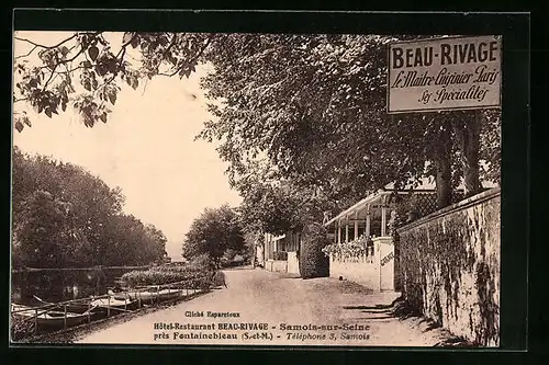 AK Samois-sur-Seine, Hôtel-Restaurant Beau-Rivage