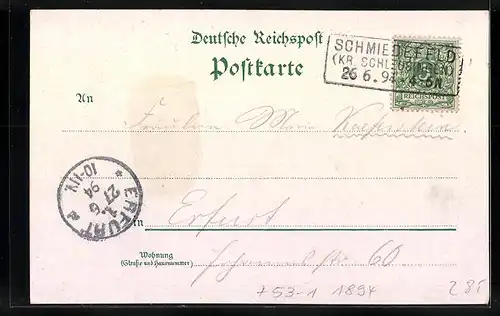 Vorläufer-Lithographie Adlersberg, 1894, Gasthof Stutenhaus, Thurm, Panorama