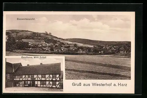 AK Kalefeld, Westerhof am Harz - Gasthaus Willi Zufall, Gesamtansicht