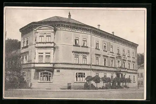 AK Ilmenau, Hotel und Pension Zur Tanne von der Strasse gesehen