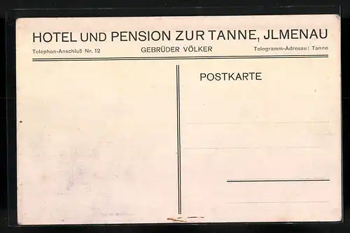 AK Ilmenau, Hotel und Pension Zur Tanne von der Strasse gesehen