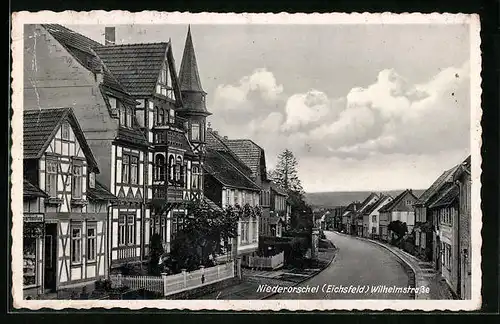 AK Niederorschel /Eichsfeld, Wilhlemstrasse mit Papierhandlung