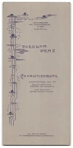 Fotografie Theodor Penz, Berlin-Charlottenburg, Kantstr. 156-157, Junge Dame im modischen Kleid mit Buch