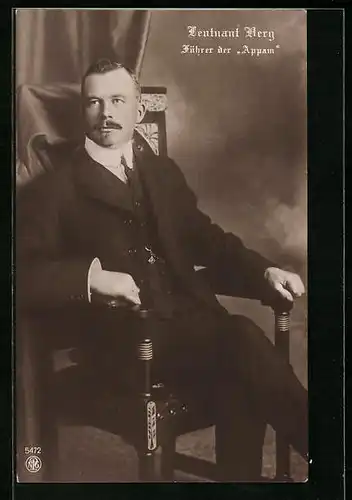 AK Leutnant Berg, Kapitän des Passagierschiffes Appam